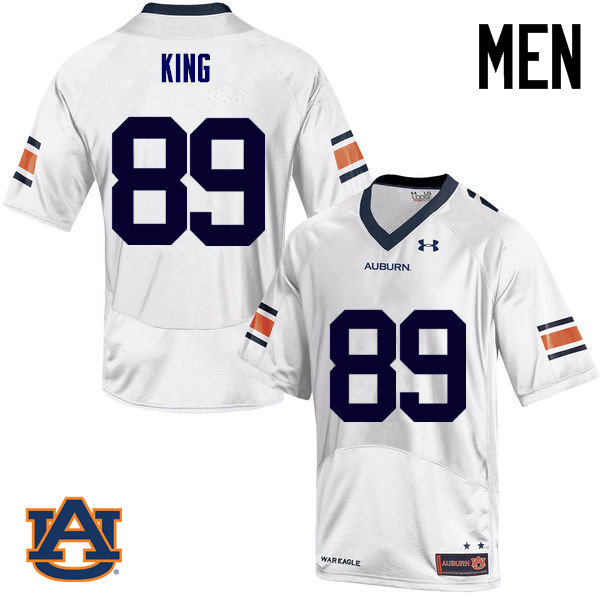 Men Auburn Tigers #89 Griffin King College Football Jerseys Sale-White